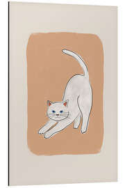Print på aluminium White Cat