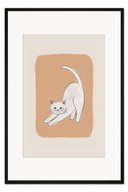 Gerahmter Kunstdruck Weiße Katze