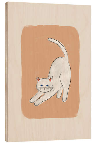 Tableau en bois White Cat