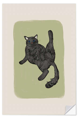 Wandsticker Schwarze Katze