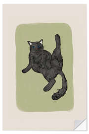 Wandsticker Schwarze Katze