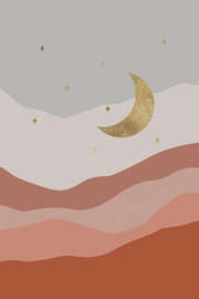 Magnettafel Boho Mond