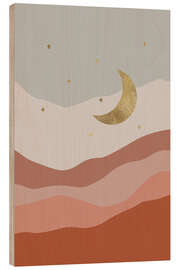 Holzbild Boho Mond