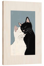 Holzbild Katzenliebe