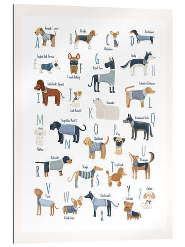 Gallery print The Alphabet of Dogs with blue Sweaters