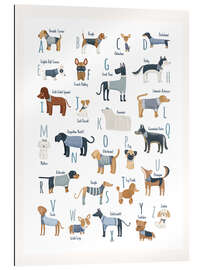 Gallery print The Alphabet of Dogs with blue Sweaters