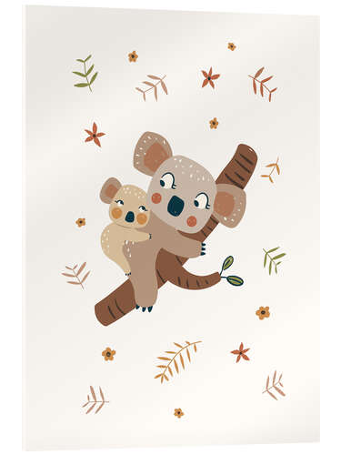 Acrylic print Koala mum and baby
