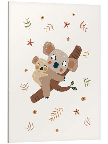 Cuadro de aluminio Koala mum and baby