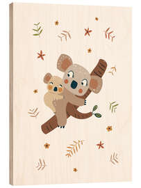 Cuadro de madera Koala mum and baby - Marta Munte