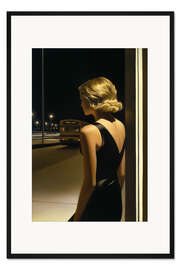 Gerahmter Kunstdruck Nachts an der Hopper Station