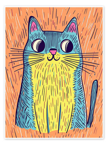 Plakat Cheeky children's room cat in the rain