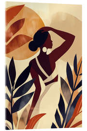 Acrylic print Boho woman in brown