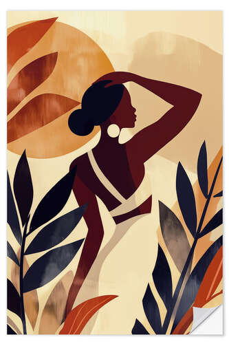 Naklejka na ścianę Boho woman in brown