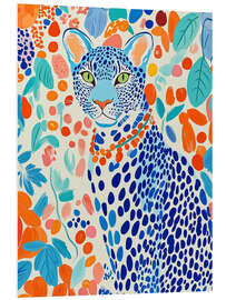 Hartschaumbild Blauer Leopard