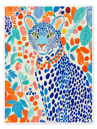 Póster Blue Leopard