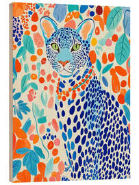 Holzbild Blauer Leopard - Frank Daske