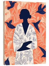 Wood print Thoughts are like birds - Frank Daske