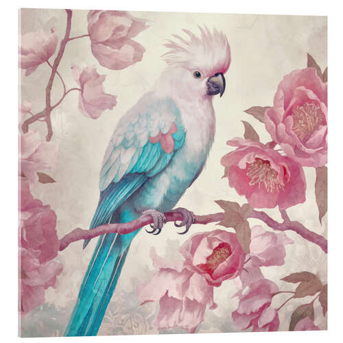 Tableau en verre acrylique Pastel Cockatoo Garden