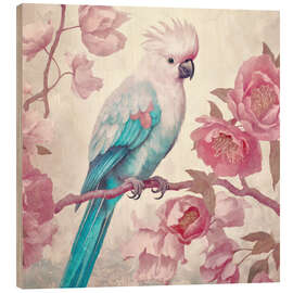 Tableau en bois Pastel Cockatoo Garden - Andrea Haase