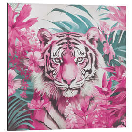 Stampa su alluminio Pink Tigers Jungle Paradise - Andrea Haase