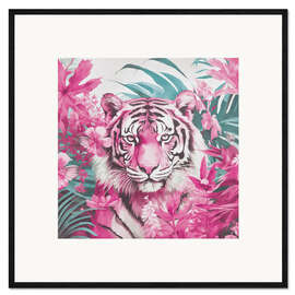 Gerahmter Kunstdruck Dschungelparadies der rosa Tiger