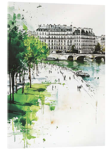 Acrylglasbild Die Seine in Paris I