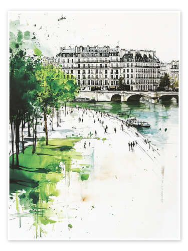 Poster Die Seine in Paris I