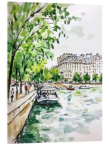 Acrylglasbild Die Seine in Paris II