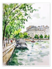 Póster The Seine River in Paris II - DejaReve