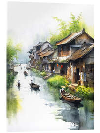 Akrylbillede Rural Water Town - DejaReve