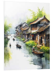 Hartschaumbild Ländliche Wasserstadt