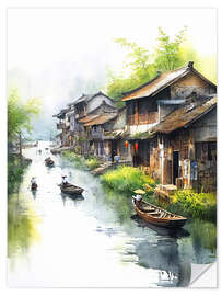 Wandsticker Ländliche Wasserstadt