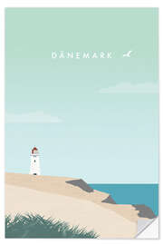 Selvklæbende plakat Denmark - Travel Art