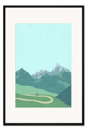 Gerahmter Kunstdruck Radfahren in den Alpen