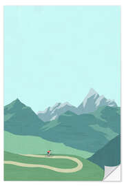 Muursticker Bike ride in the Alps