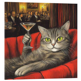 Akrylbillede The Martini Cat - Felipe Hora
