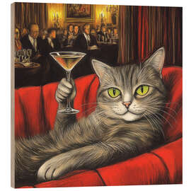 Holzbild The Martini Cat