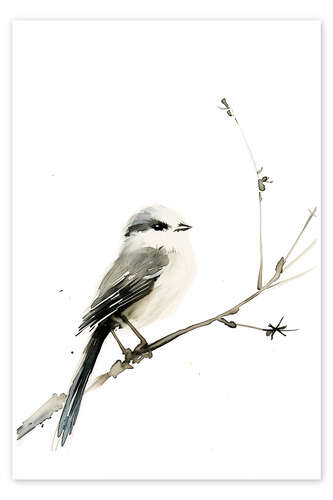 Poster Watercolour Long-tailed Tit