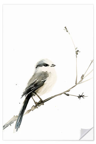 Självhäftande poster Watercolour Long-tailed Tit