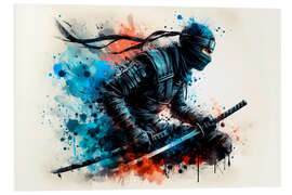 Print på skumplade Ninja warrior in watercolour I