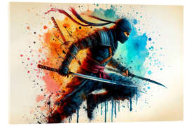 Acrylglasbild Ninja-Krieger in Aquarell II - nobelart