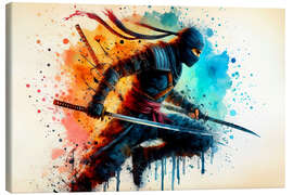 Quadro em tela Ninja Warrior in Watercolour II - nobelart