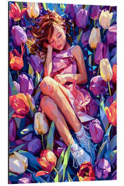 Cuadro de aluminio Dreams on a tulip field - Maria Tuzhilkina
