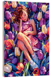 Quadro de madeira Dreams on a tulip field - Maria Tuzhilkina