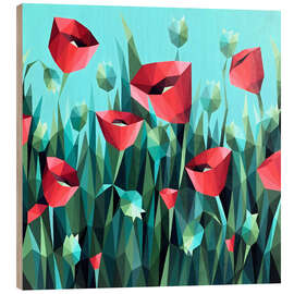 Trebilde Red Poppies on Green