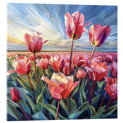 Acrylic print Scarlet tulips