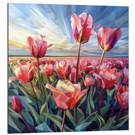 Aluminium print Scarlet tulips