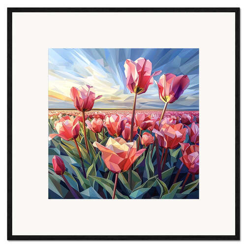 Kunsttryk i ramme Scarlet tulips