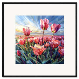 Stampa artistica con cornice Scarlet tulips