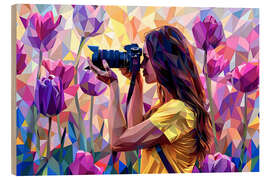 Holzbild Foto auf dem Lila Tilpenfeld - Maria Tuzhilkina